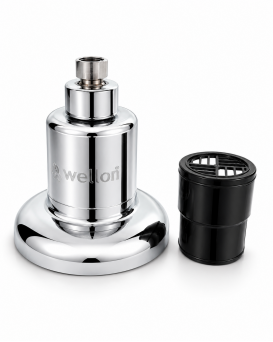 Wellon Shower Filter for Bathroom with Replaceable Cartridge | Helps Reduce Chlorine, Sediment & Hard Water Effects | Chrome Finish